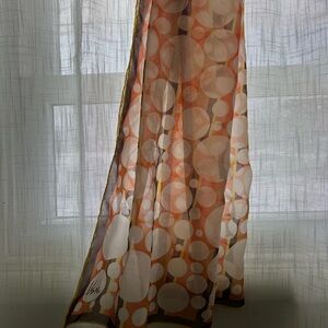 Vintage Chic Orange and White Polka Dot Scarf